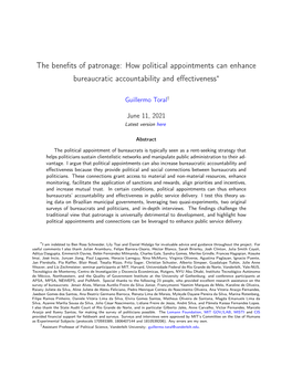 The Benefits of Patronage: How Political Appointments Can Enhance