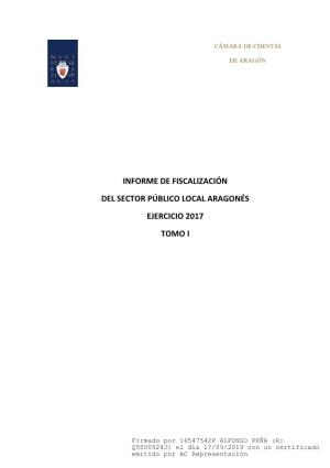 Informe De Fiscalización Del Sector Público Local Aragonés, Ejercicio