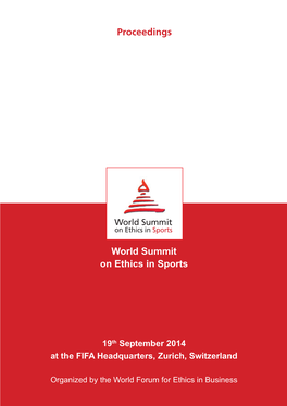Proceedings World Summit on Ethics in Sports