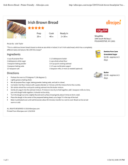 Irish Brown Bread - Printer Friendly - Allrecipes.Com