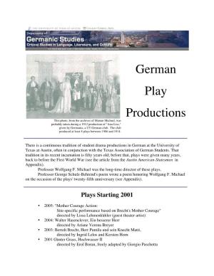 German Play Productions