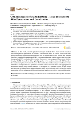 Optical Studies of Nanodiamond-Tissue Interaction: Skin Penetration and Localization