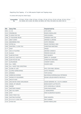 Magicsing Chip Tagalog - #7 W/ 486 Popular English and Tagalog Songs