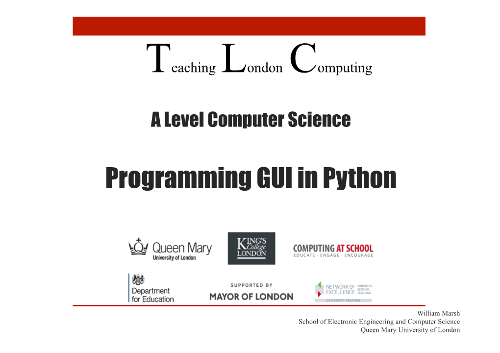 Programming GUI in Python