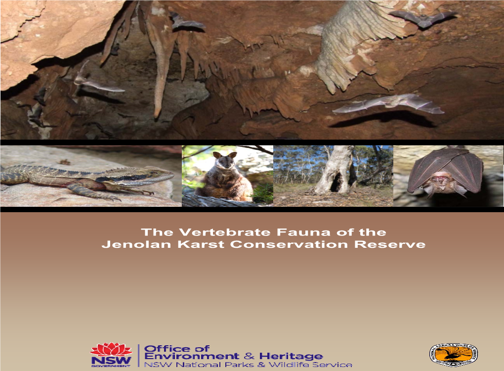 The Vertebrate Fauna of Jenolan Karst Conservation Reserve: Final