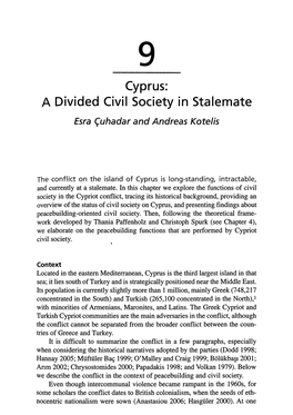 A Divided Civil Society in Stalemate Esra Cuhadar and Andreas Kotelis