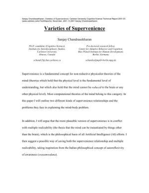 Varieties of Supervenience