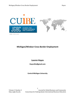 Michigan/Windsor Cross Border Employment Lauren Hayes