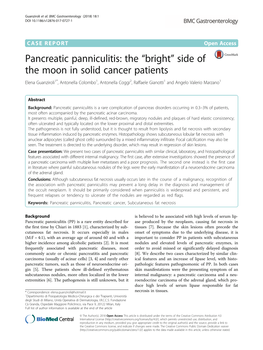 Pancreatic Panniculitis
