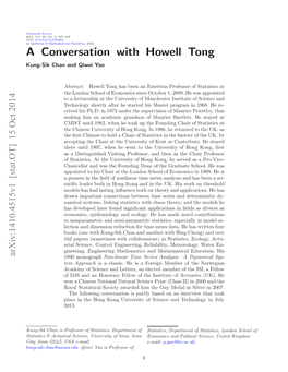 A Conversation with Howell Tong 3