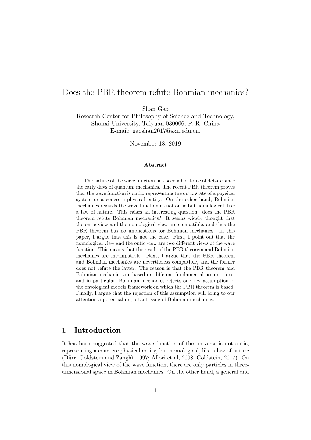 Does the PBR Theorem Refute Bohmian Mechanics?