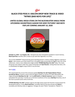 Black Eyed Peas X J Balvin Drop New Track & Video