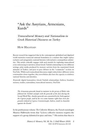 “Ask the Assyrians, Armenians, Kurds”
