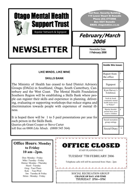Newsletter Febmar 2006