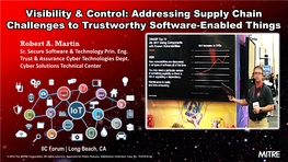 Visibility & Control: Addressing Supply Chain Challenges to Trustworthy Software-Enabled Things