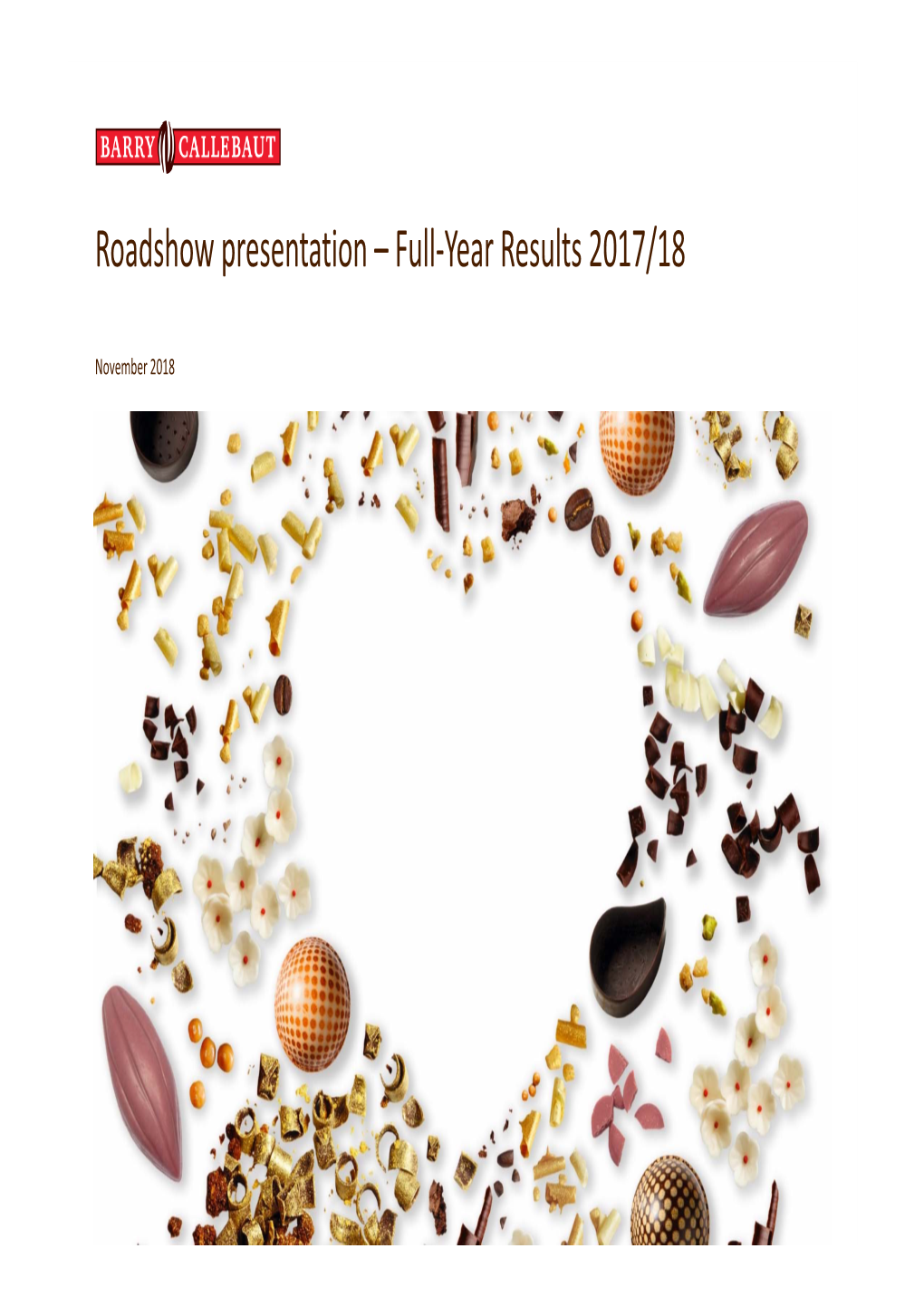 Roadshow Presentation – Full‐Year Results 2017/18