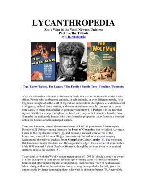LYCANTHROPEDIA: Zoo's Who in the Wold Newton Universe
