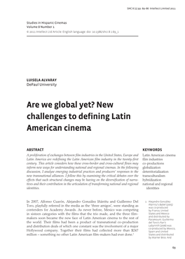 Are We Global Yet? New Challenges to Defining Latin American Cinema