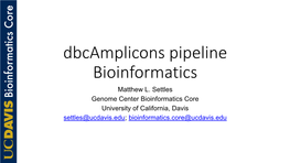 Dbcamplicons Pipeline Bioinformatics Matthew L