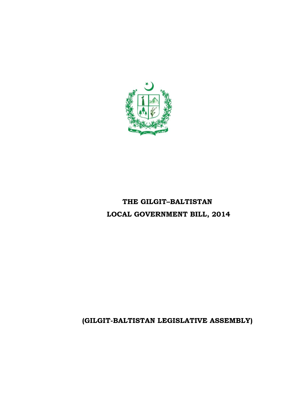 The Gilgit–Baltistan Local Government Bill, 2014