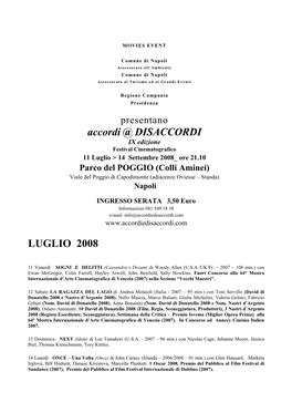 Accordi @ DISACCORDI LUGLIO 2008