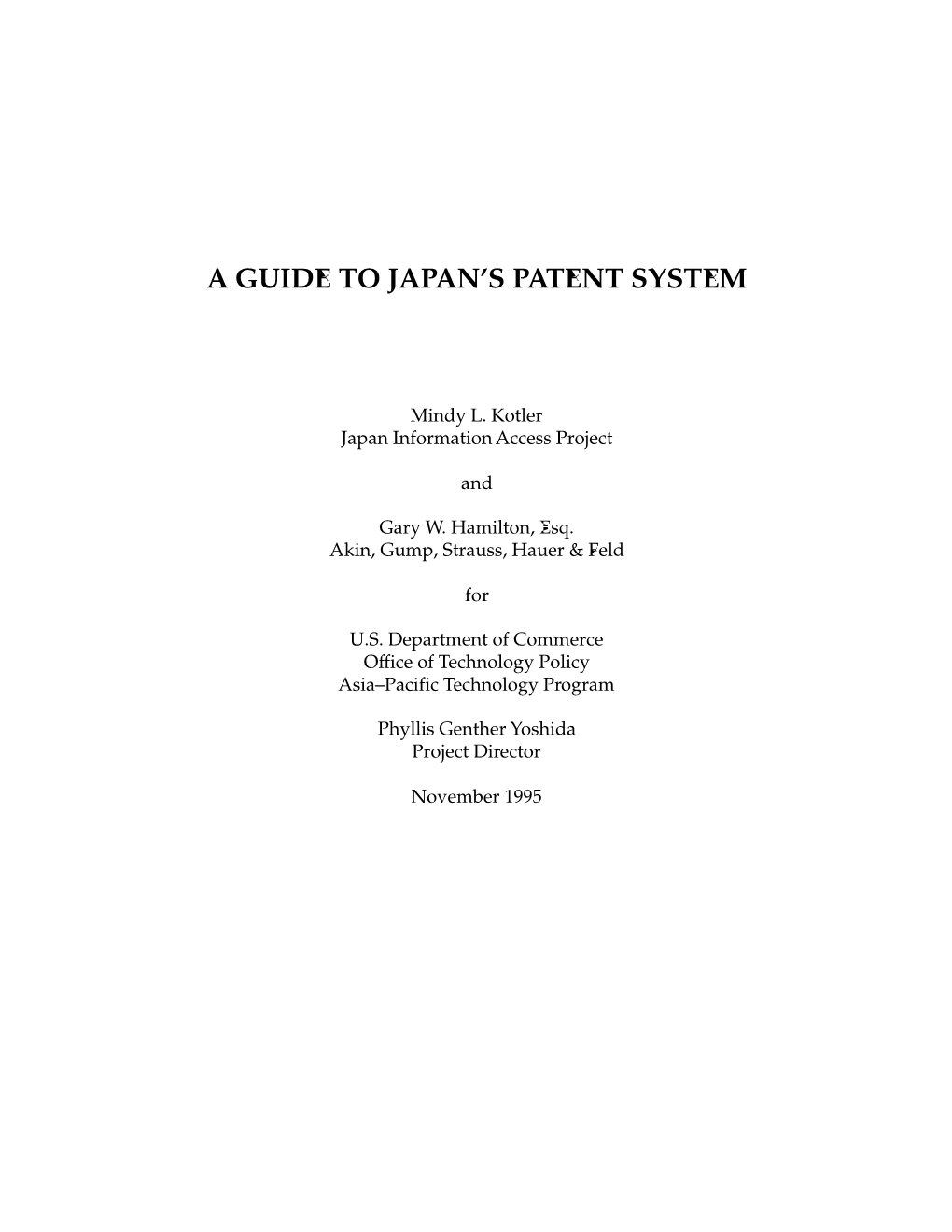 Guide to Japan's Patent System