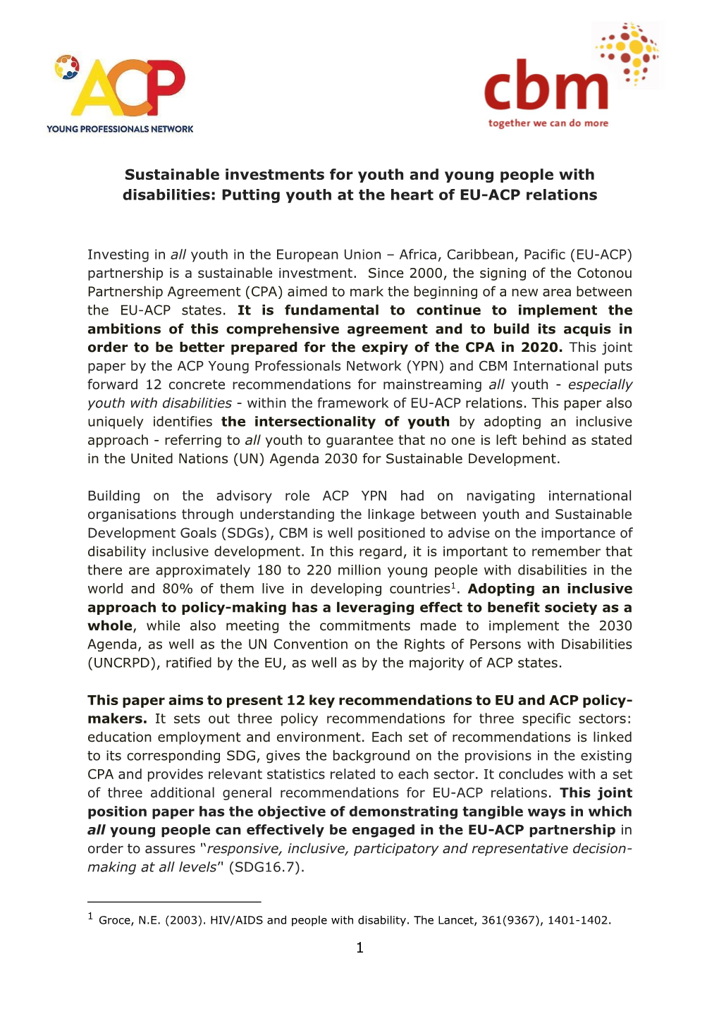 Putting Youth at the Heart of EU-ACP Relations