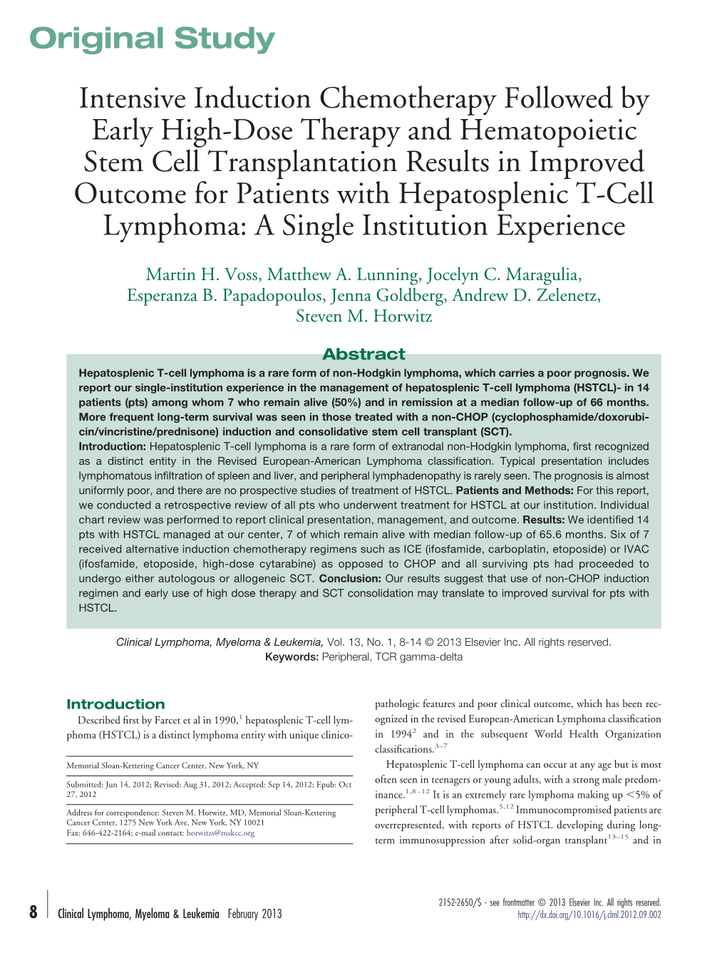 Intensive Induction Chemotherapy Followed by Early High-Dose