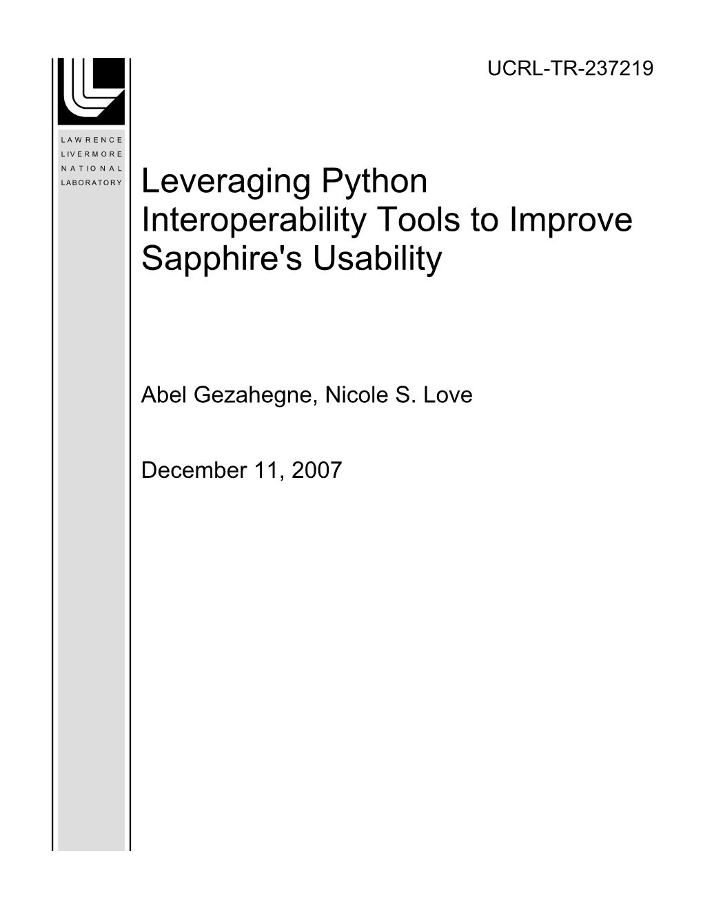 Leveraging Python Interoperability Tools to Improve Sapphire's Usability