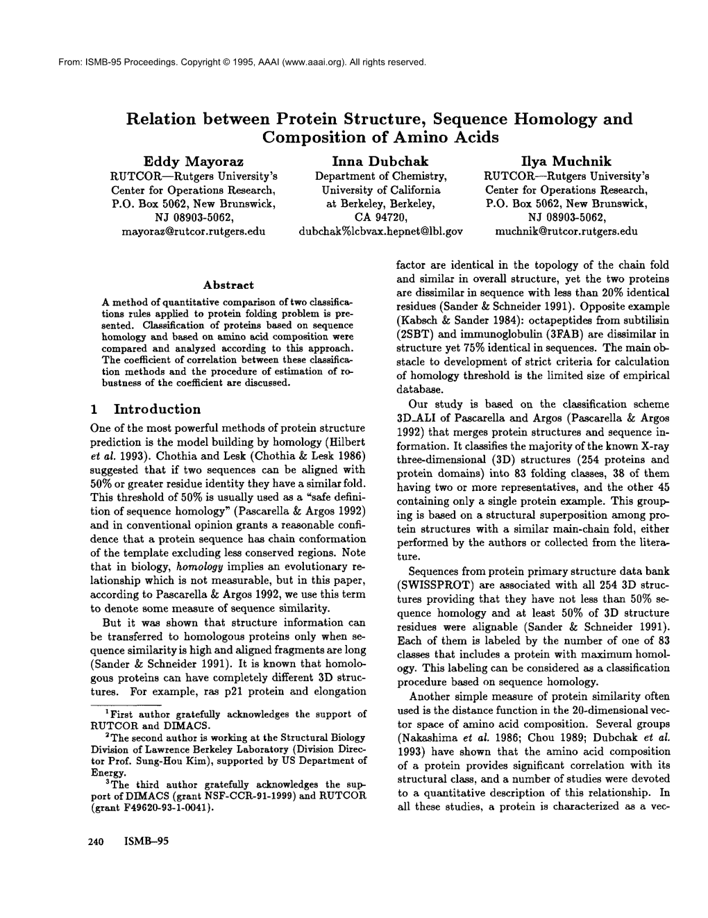 Relation Between Protein Structure, Sequence Homology and Composition of Amino Acids