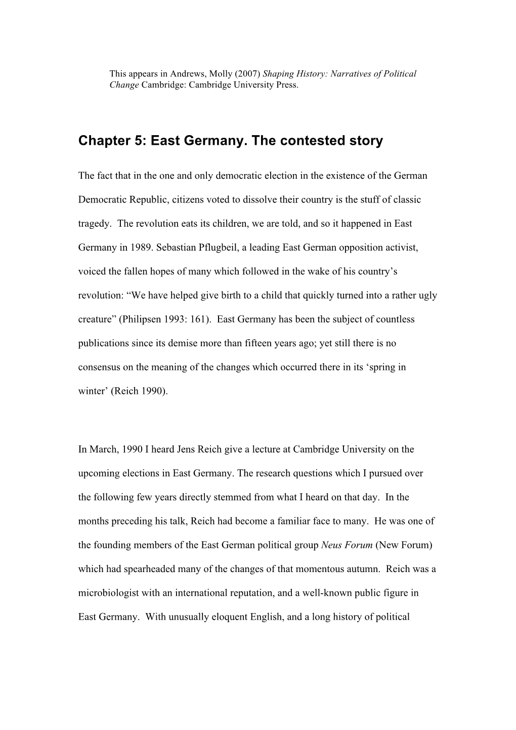 East Gernany the Contested Story