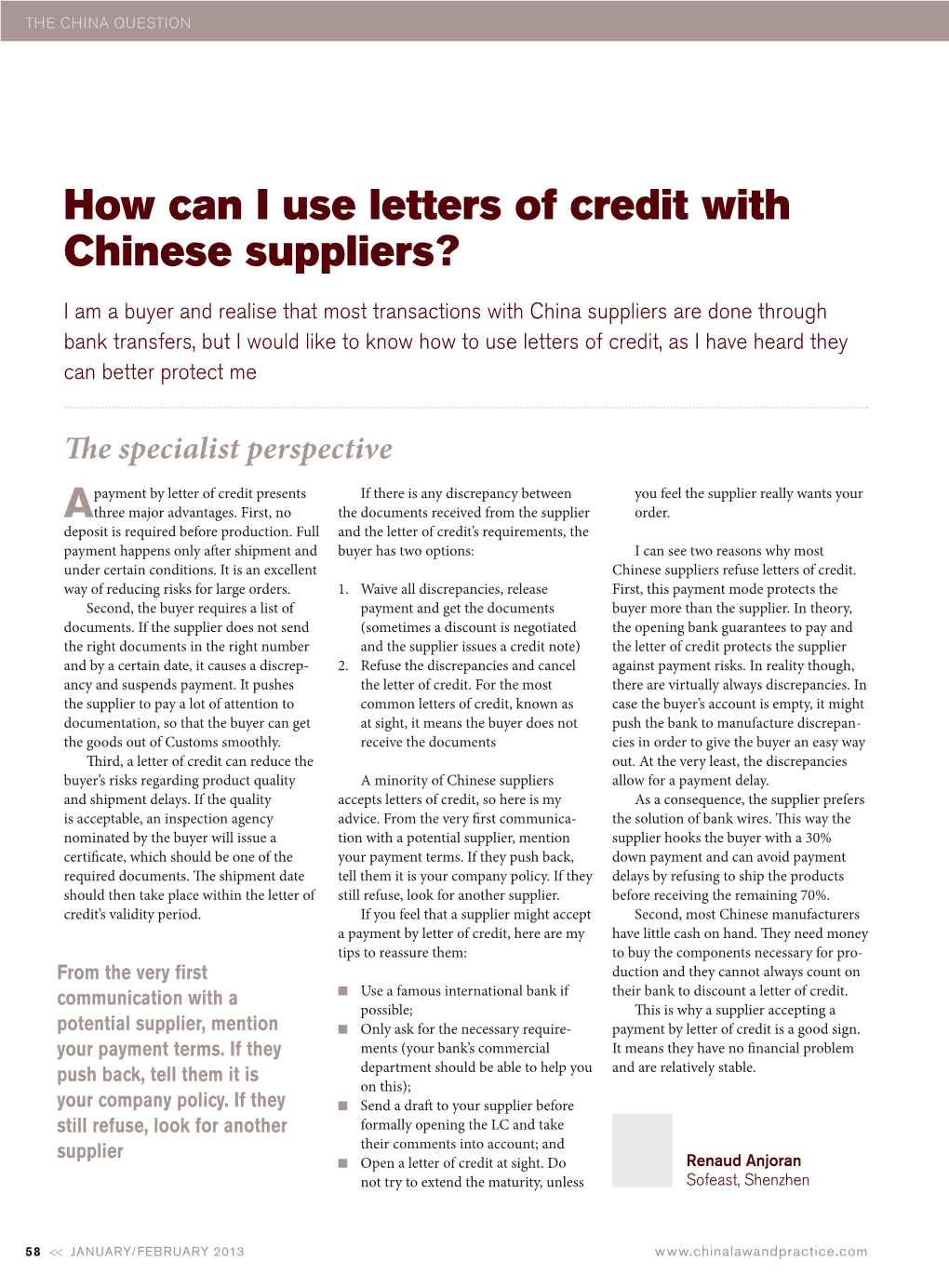 How Can I Use Letters of Credit with Chinese Suppliers?