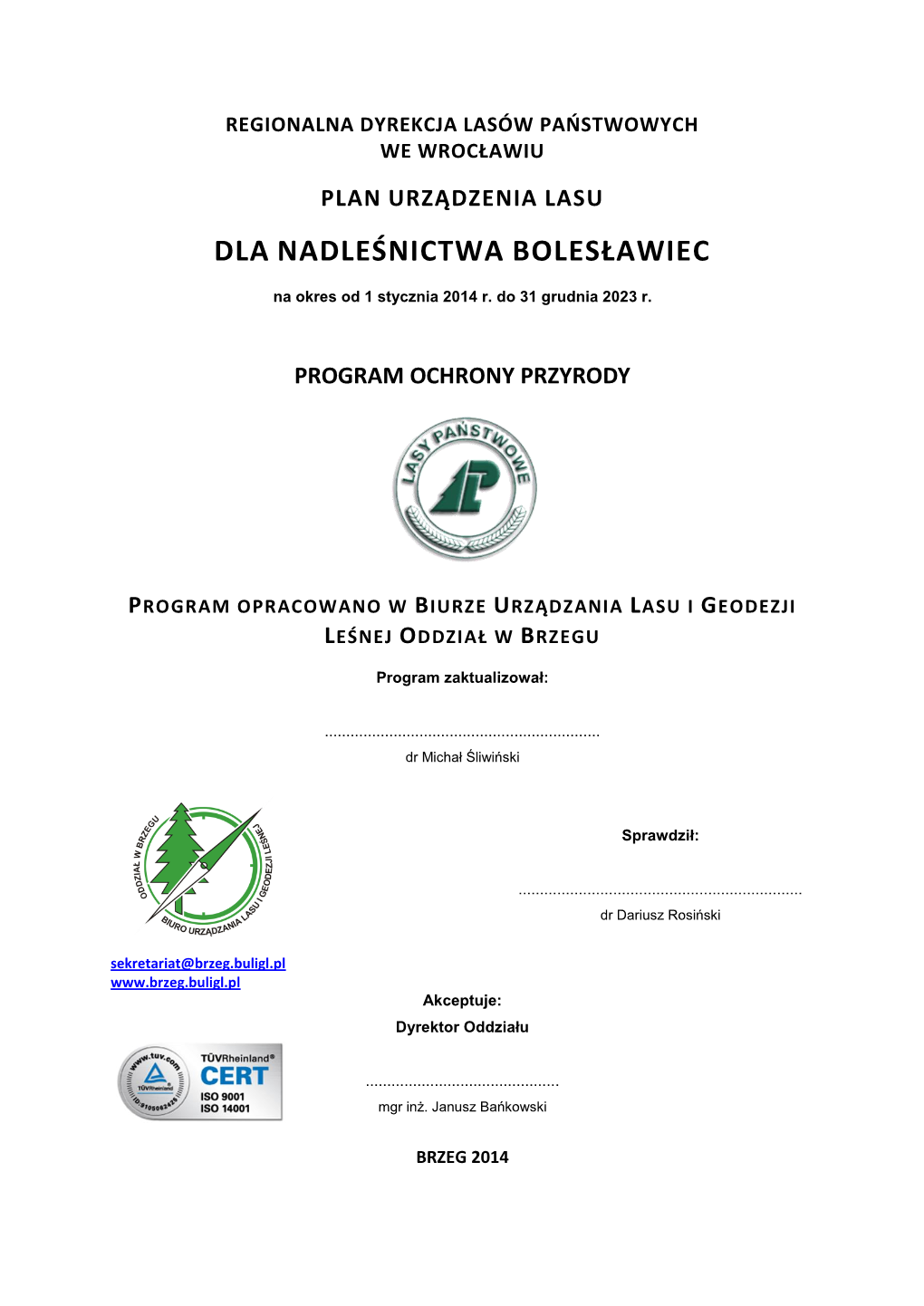 Regionalna Dyrekcja Lasów Państwowych We Wrocławiu
