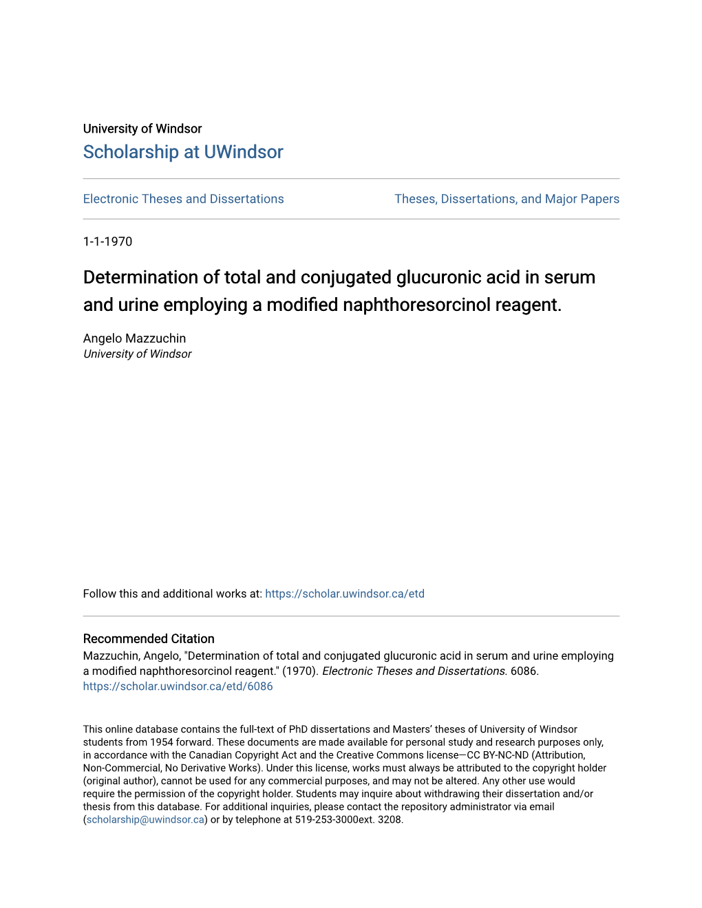 Determination of Total and Conjugated Glucuronic Acid in Serum and Urine Employing a Modified Naphthoresorcinol Reagent