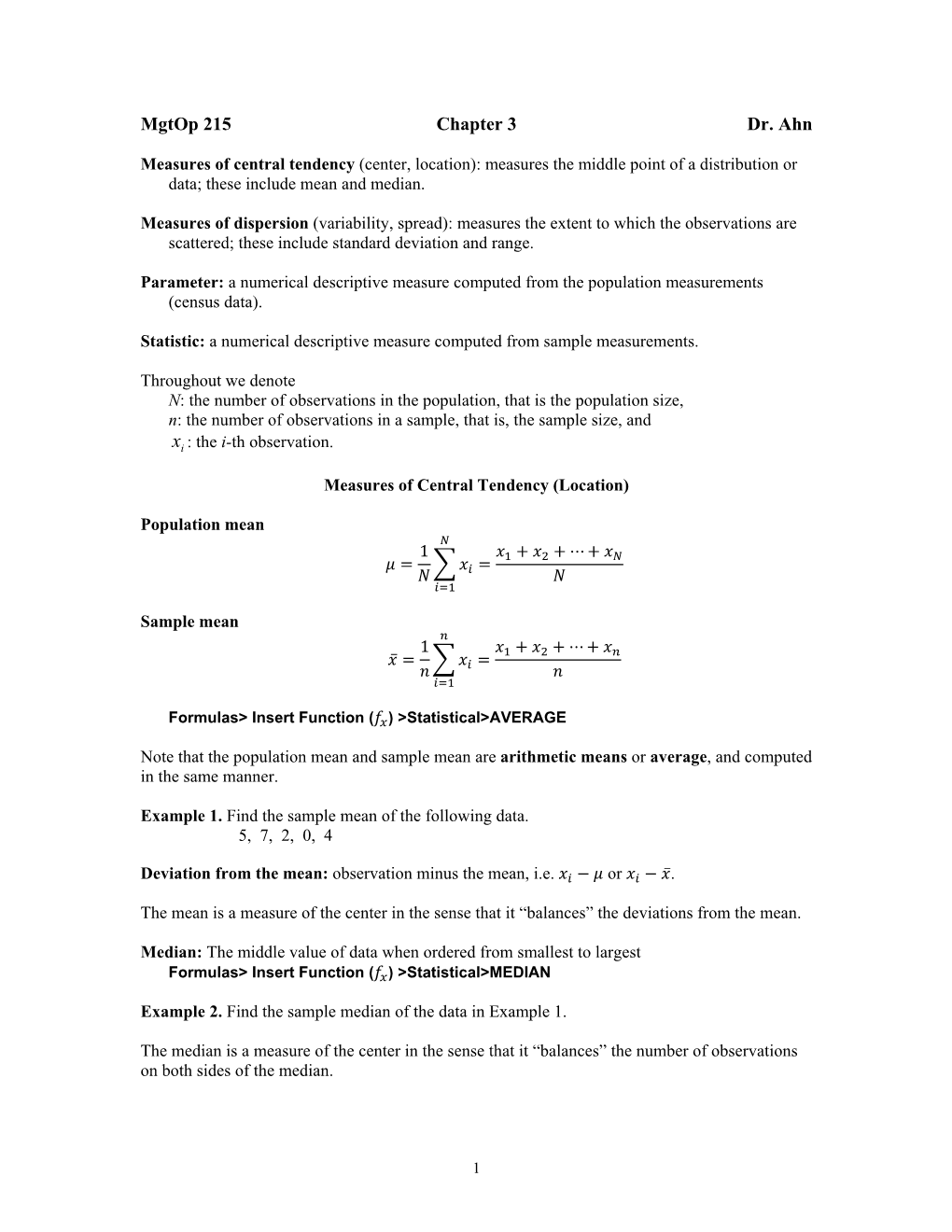 Mgtop 215 Chapter 3 Dr. Ahn