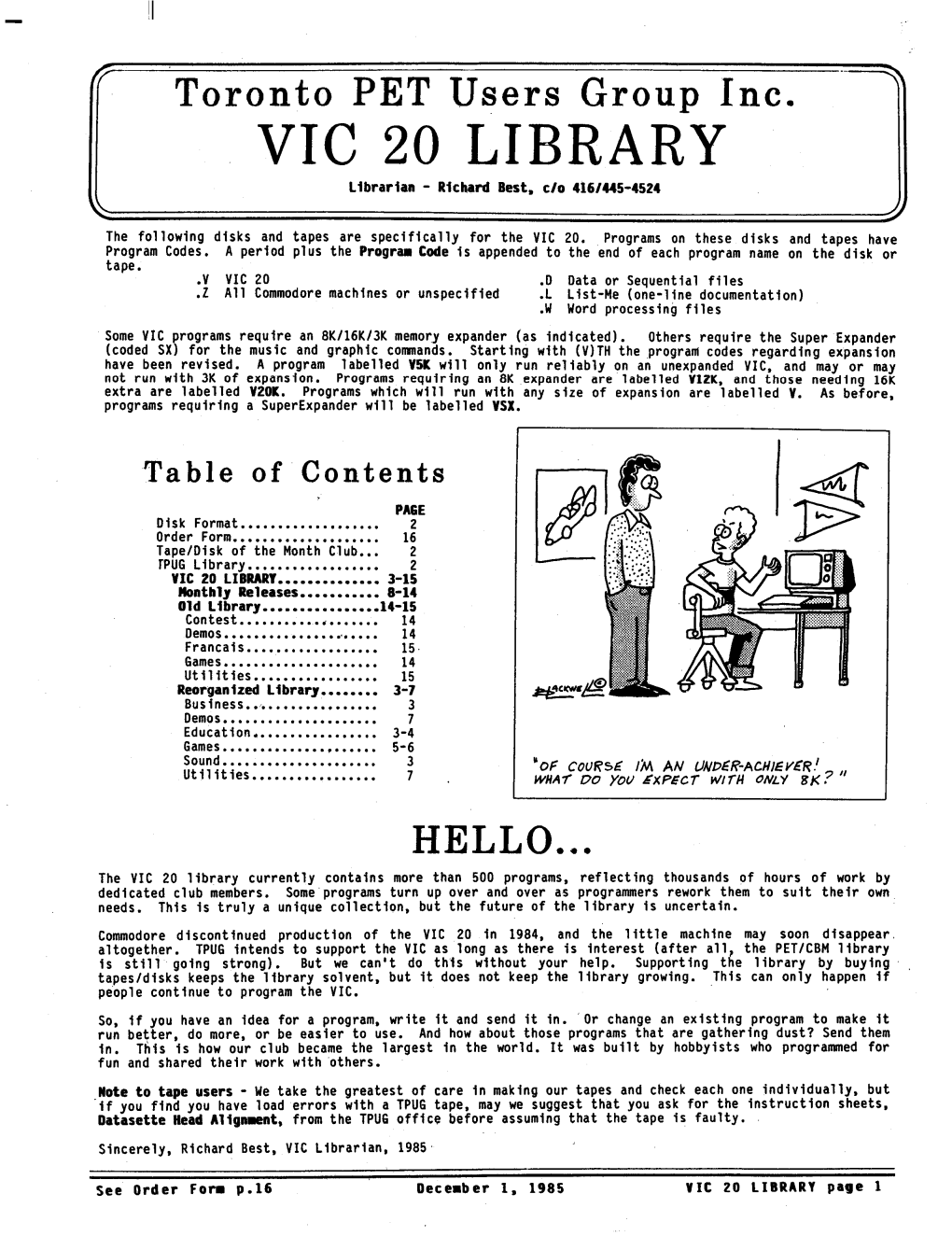 TPUG VIC 20 Library
