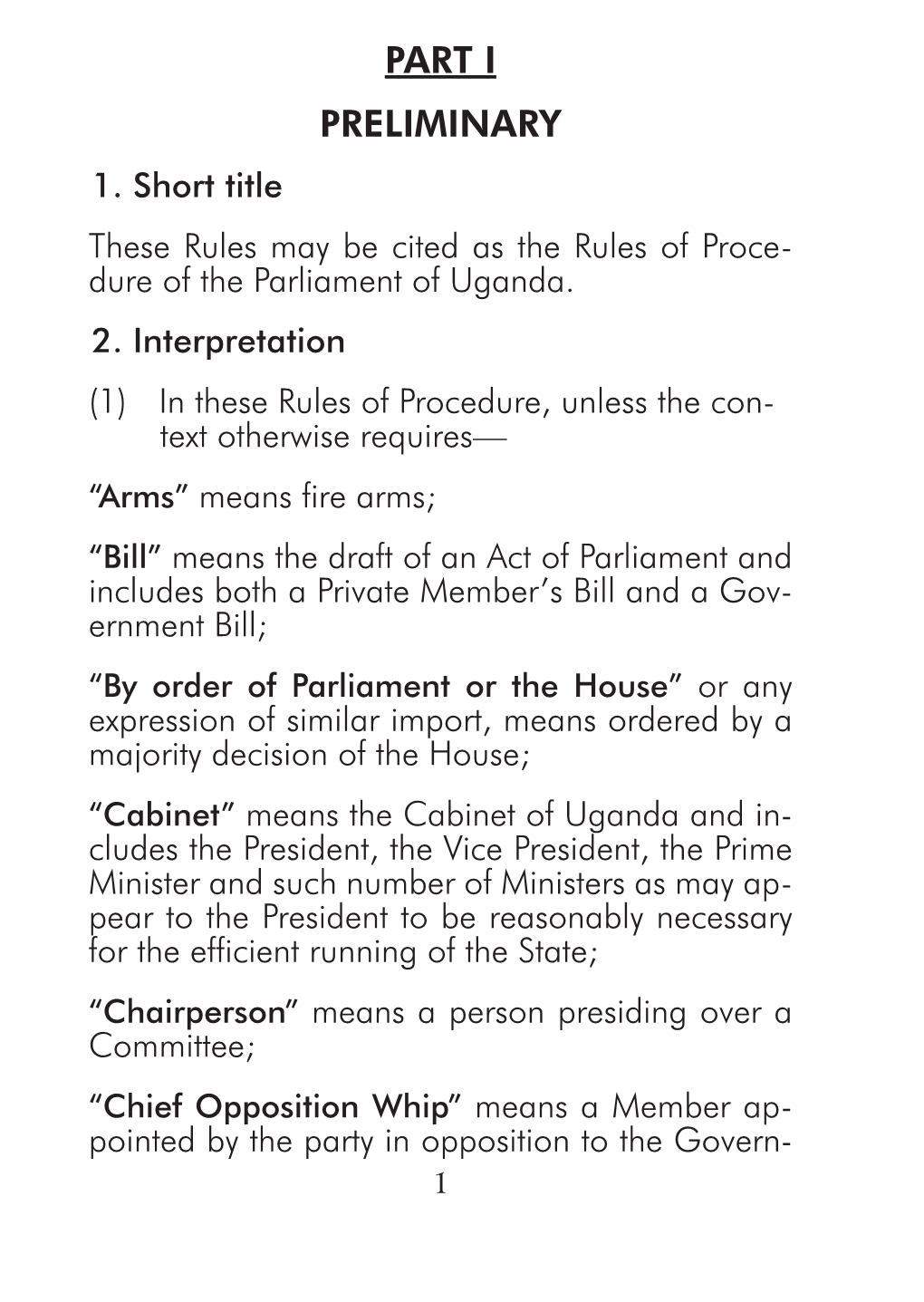 Rules of Procedure of Parliament