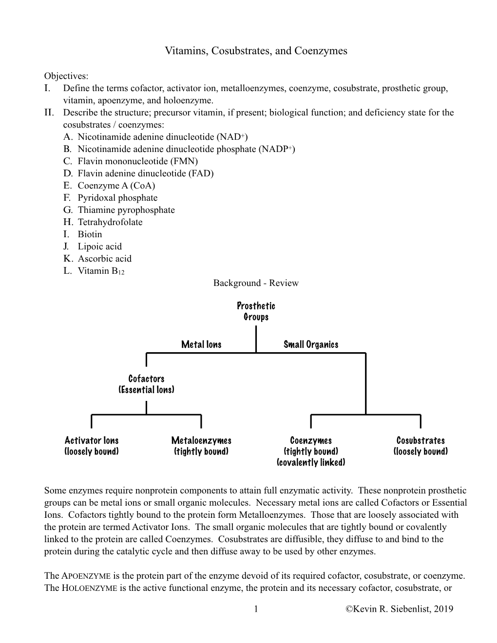 Vitamins, Cosubstrates, and Coenzymes