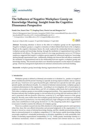 The Influence of Negative Workplace Gossip on Knowledge Sharing