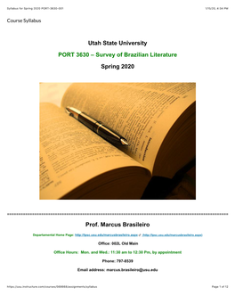 Syllabus for Spring 2020 PORT-3630-001 1/15/20, 4:34 PM