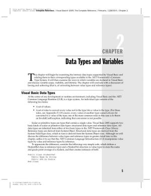 Data Types and Variables