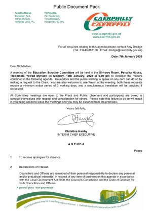 (Public Pack)Agenda Document for Education Scrutiny Committee, 13/01/2020 17:30