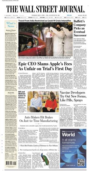 Epic CEO Slams Apple's Fees As Unfair on Trial's First