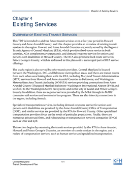 Existing Services Chapter 4 Existing Services