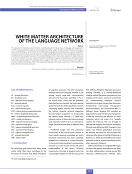 White Matter Architecture of the Language Network