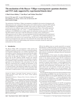 The Mechanism of the Baeyer–Villiger Rearrangement: Quantum Chemistry and TST Study Supported by Experimental Kinetic Data†