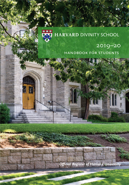 Harvard Divinity School Handbook for Students 2017–18