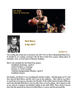Rick Barry 5 Apr 2017