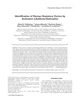 Identification of Human Gustatory Cortex by Activation Likelihood Estimation