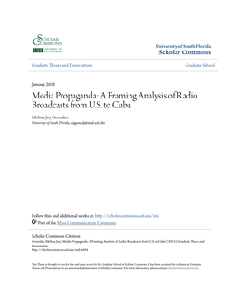 Media Propaganda: a Framing Analysis of Radio Broadcasts from U.S